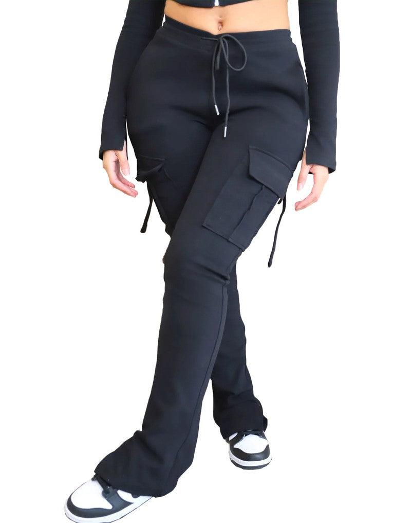 Cheky - Women's Casual Tight Sportswear Multi-pocket Overalls With Coat And Cap Suit Pants