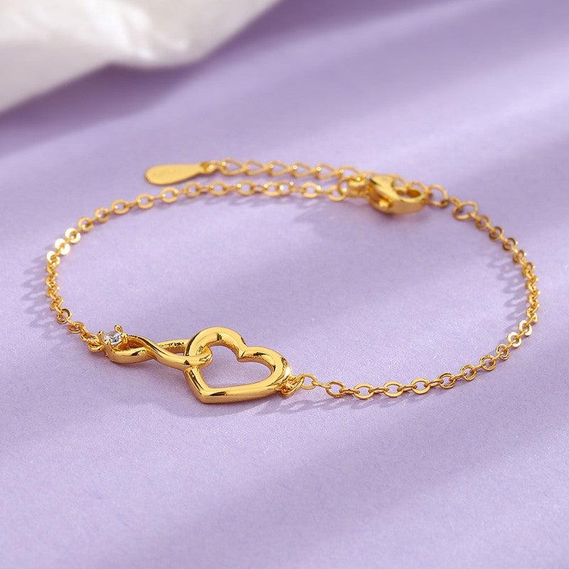 Cheky - Heart-shape Bracelet Fashion Jewelry Versatile Love Bracelet Gift For Girlfriend Valentine's Day