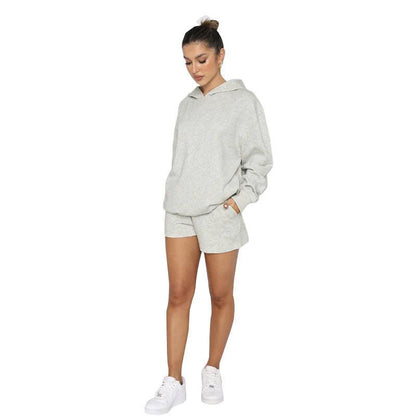 Cheky - Solid Color Pullover Hooded Long Sleeves Sweater For Women