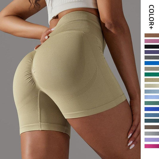 Cheky - Seamless Tight Belly Trimming Hip High Elasticity Yoga Shorts