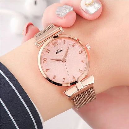 Cheky - New stock!! Women Watches Pentagram Bracelet Female Magnetic Mesh Band Woman Watch Bracelet lazy watch Montre Femme Reloj Mujer