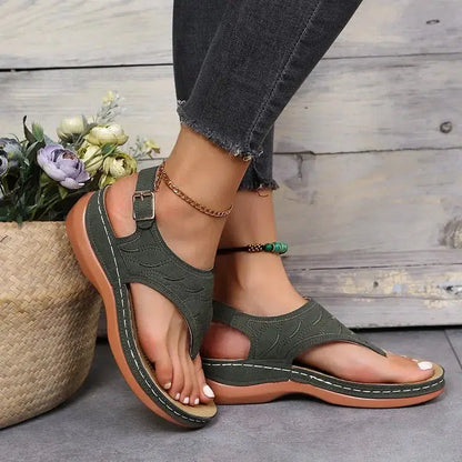 Cheky - Summer Oxford Women Sandals Flats Slippers Pu Leather Flip Flops Belt Buckle Female Shoes 2024 Spring Rome Fashion Women Slides