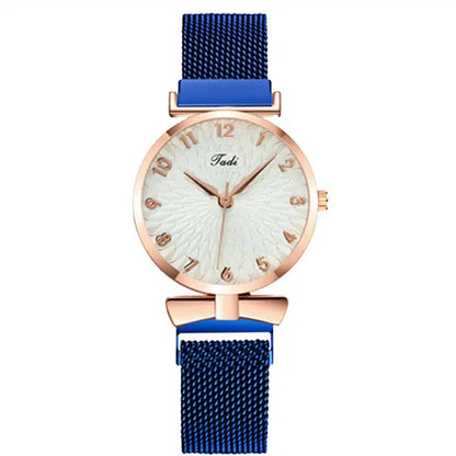 Cheky - New stock!! Women Watches Pentagram Bracelet Female Magnetic Mesh Band Woman Watch Bracelet lazy watch Montre Femme Reloj Mujer