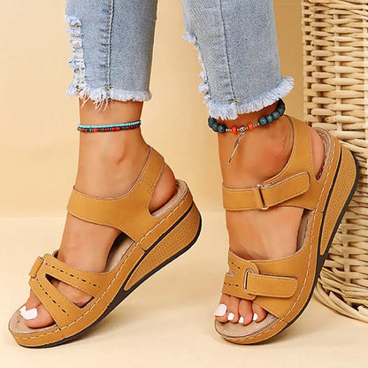 Cheky - Women Sandals Soft Bottom Wedge Heels Sandals Summer Shoes Women Platform Sandalias Mujer Elegant Wedges Shoes For Women