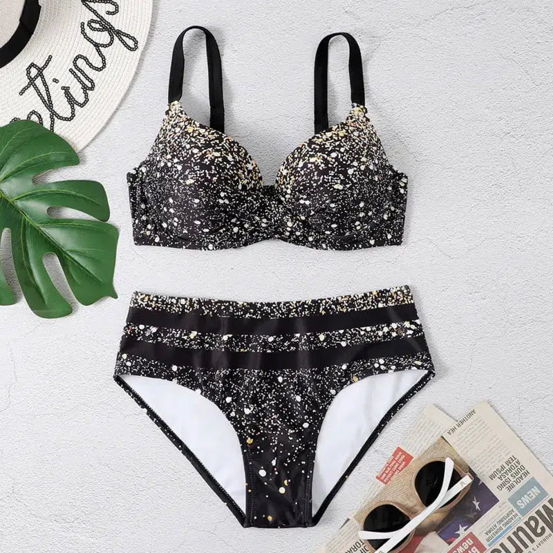 Cheky - Summer Bikinis Women High Waisted Swimwear With Push Up Female Swimsuit Swimming Bathing Suit Bikini Set Beach Wear Bather