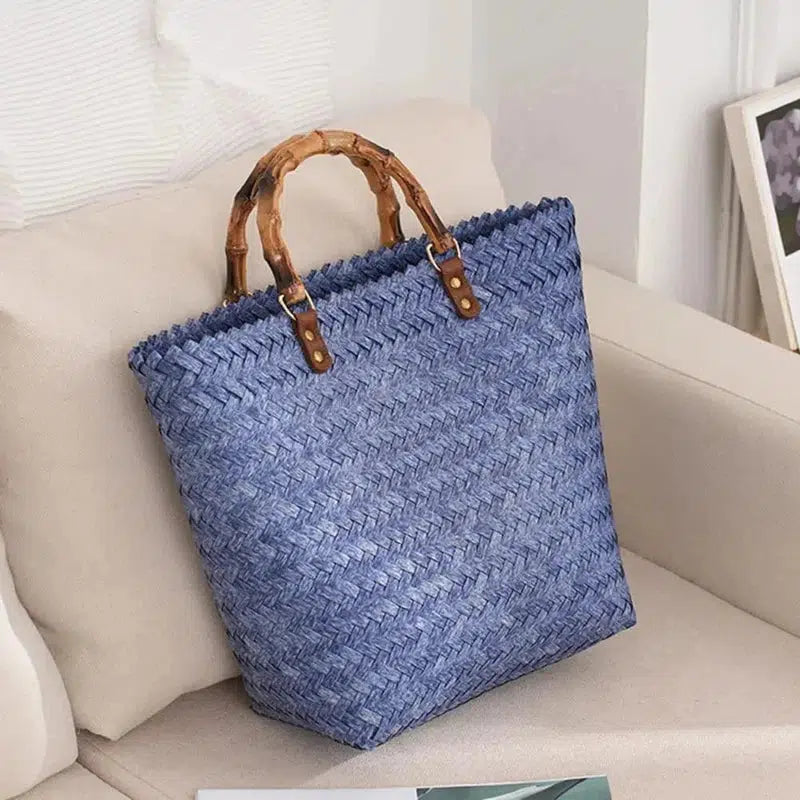 Cheky - Exquisite Woven Tote Bag Multifunctional Women Handbag High Capacity Handwoven Rattan Large Straw Bag Clothing Matching