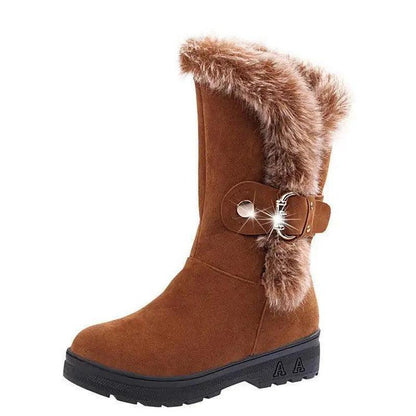 Cheky - Cozy Chic Faux Fur-Lined Winter Ankle Boots