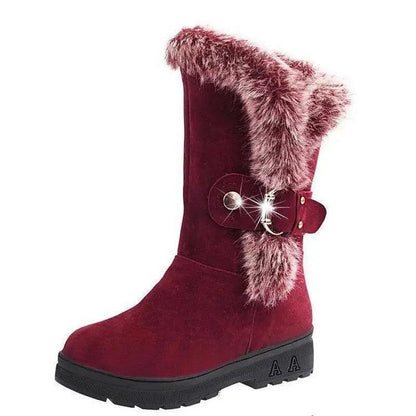 Cheky - Cozy Chic Faux Fur-Lined Winter Ankle Boots