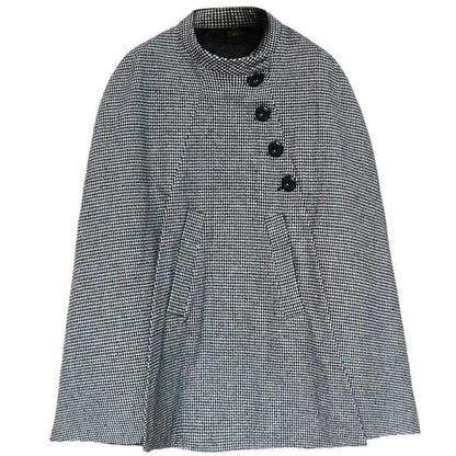 Cheky - Design Wool Cape Lace-up Collar Coat