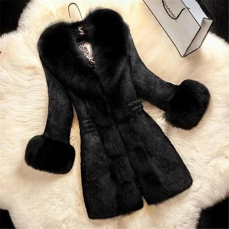 Cheky - Plush Elegance Faux Fur Coat