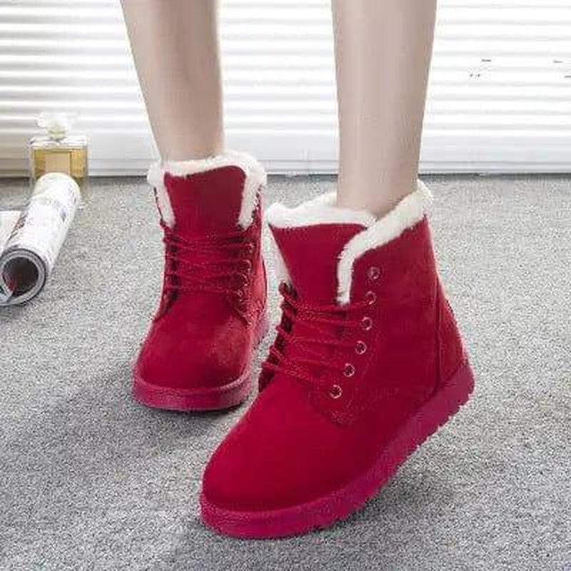 Cheky - Elegant Suede Lace-Up Winter Ankle Boots