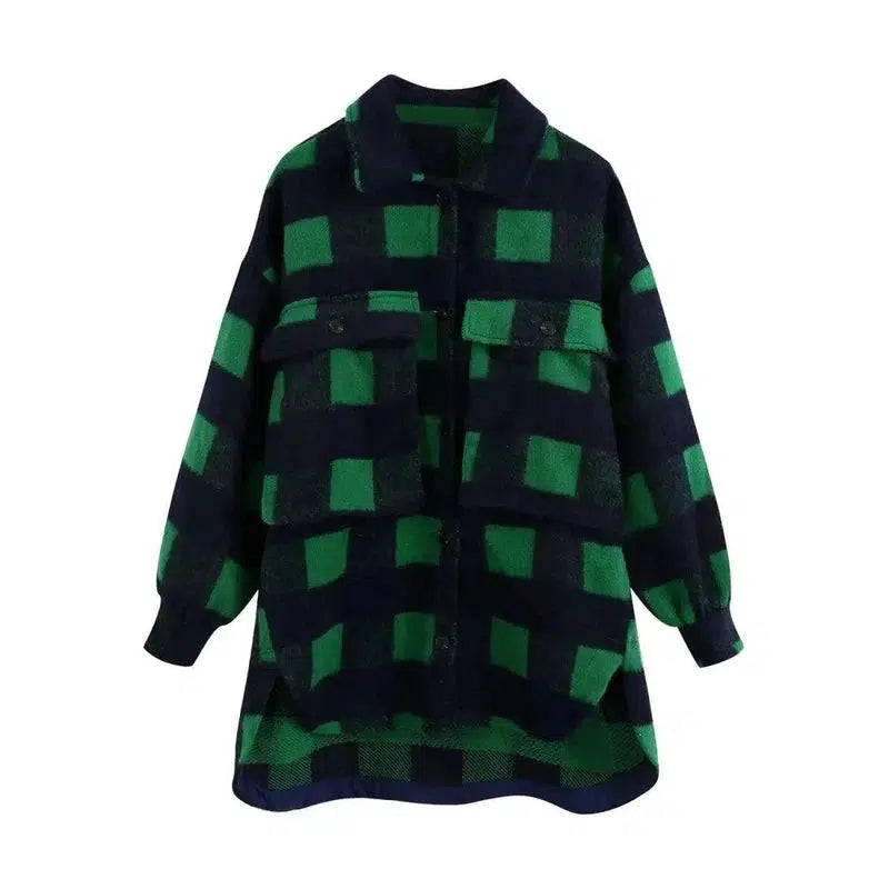 Cheky - European And American Style Loose Woolen Shirt Jacket