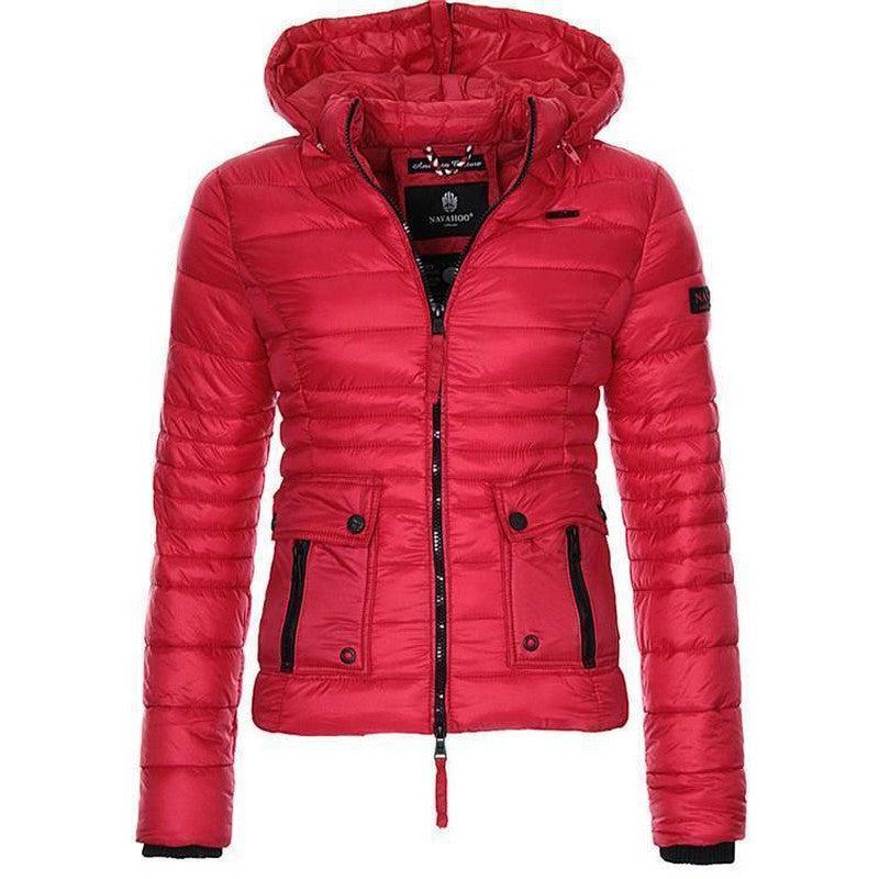 Cheky - Jackets for Women Winter Red Coat Motorcycle