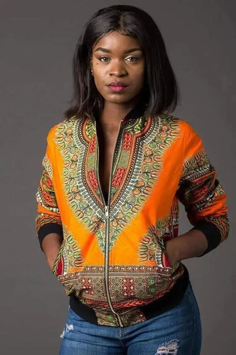 Cheky - African printed short coat women