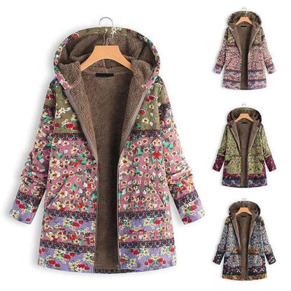 Cheky - Mid-length printed padded coat