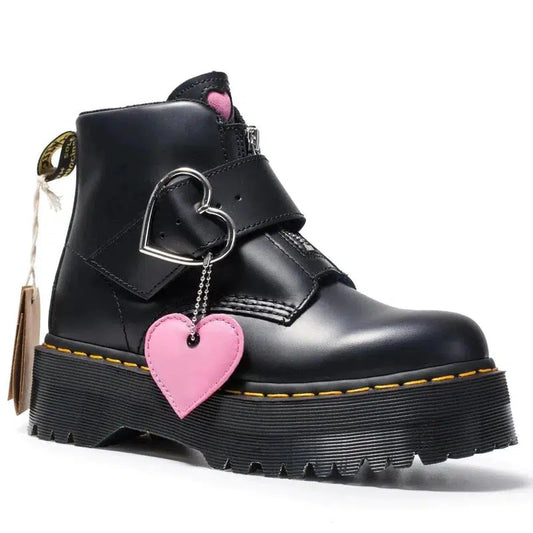 Cheky - Peach heart fashion boots women zipper ankle boots