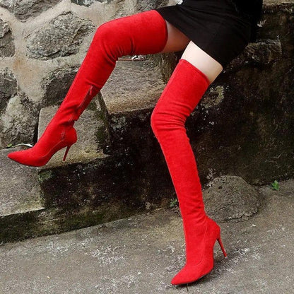 Cheky - Pointed High Heel Over The Knee Boots Women