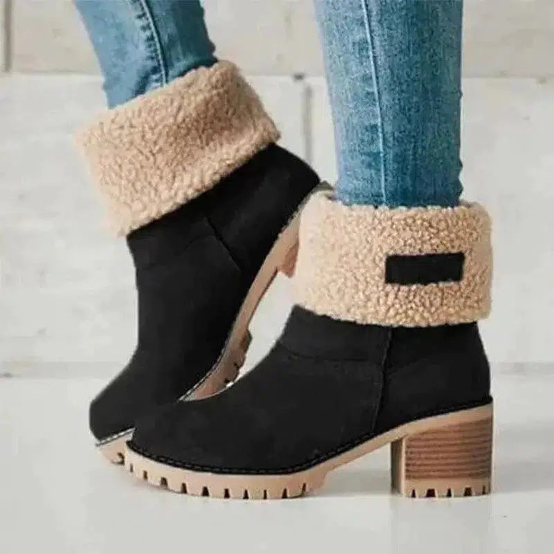 Cheky - Suede Ankle Boots Adjustable Platform Heels Shoes