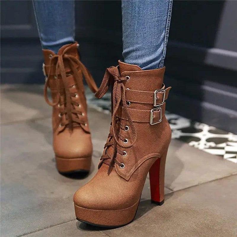 Cheky - Ultra-heeled chunky heel women boots